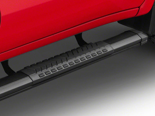 Barricade Saber 5-Inch Aluminum Side Step Bars; Black Cover Plates (19-25 Sierra 1500 Crew Cab)