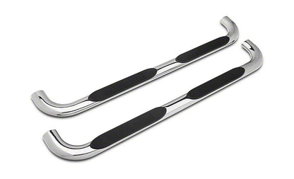 Barricade 4-Inch Oval Bent End Side Step Bars; Stainless Steel (19-25 Sierra 1500 Crew Cab)