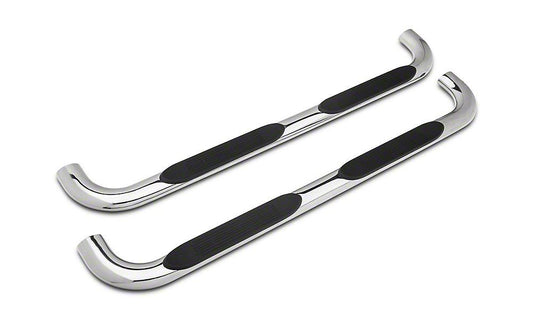 Barricade 4-Inch Oval Bent End Side Step Bars; Stainless Steel (19-25 Sierra 1500 Crew Cab)
