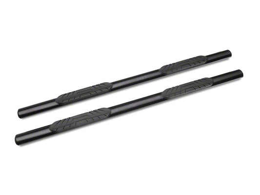 Barricade 4-Inch Oval Straight End Side Step Bars; Black (19-25 Sierra 1500 Crew Cab)
