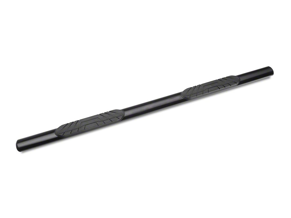 Barricade 4-Inch Oval Straight End Side Step Bars; Black (19-25 Sierra 1500 Crew Cab)