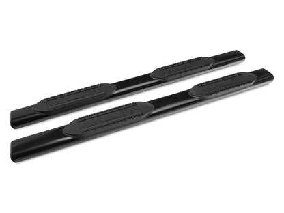 Barricade 6-Inch Oval Straight End Side Step Bars; Black (19-25 Sierra 1500 Double Cab)