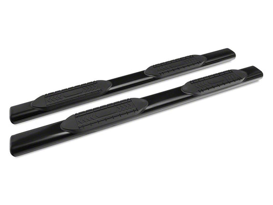 Barricade 6-Inch Oval Straight End Side Step Bars; Black (19-25 Sierra 1500 Double Cab)