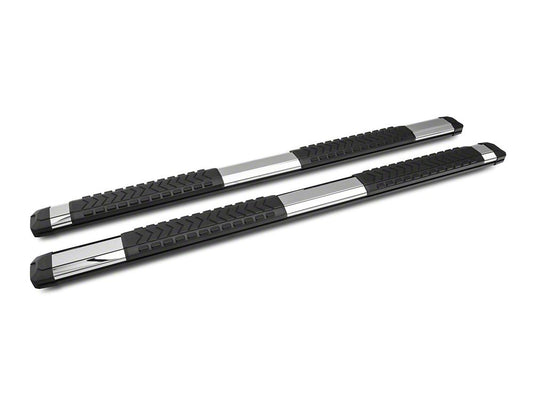 Barricade Saber 5-Inch Aluminum Side Step Bars; Stainless Cover Plates (19-25 Sierra 1500 Double Cab)