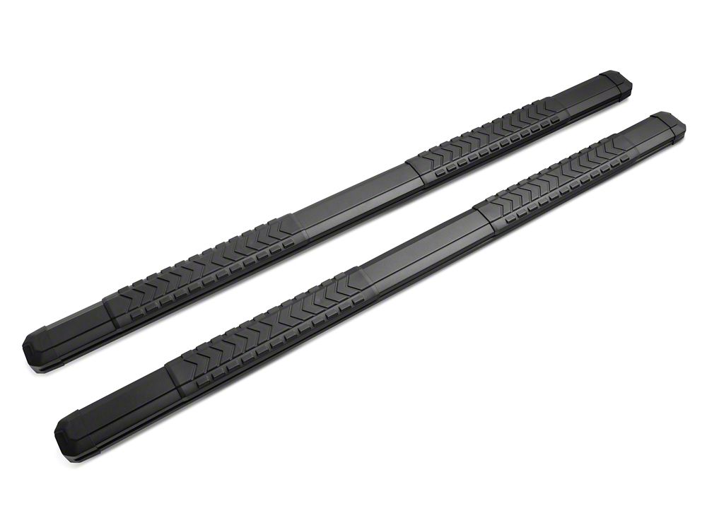 Barricade Saber 5-Inch Aluminum Side Step Bars; Black Cover Plates (19-25 Sierra 1500 Double Cab)