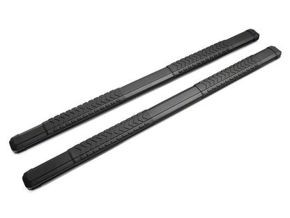 Barricade Saber 5-Inch Aluminum Side Step Bars; Black Cover Plates (19-25 Sierra 1500 Double Cab)