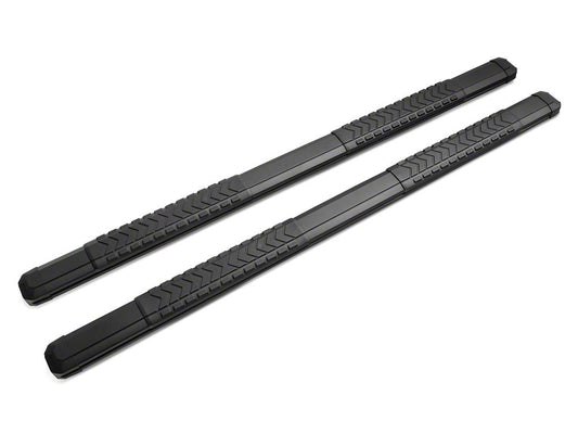 Barricade Saber 5-Inch Aluminum Side Step Bars; Black Cover Plates (19-25 Sierra 1500 Double Cab)