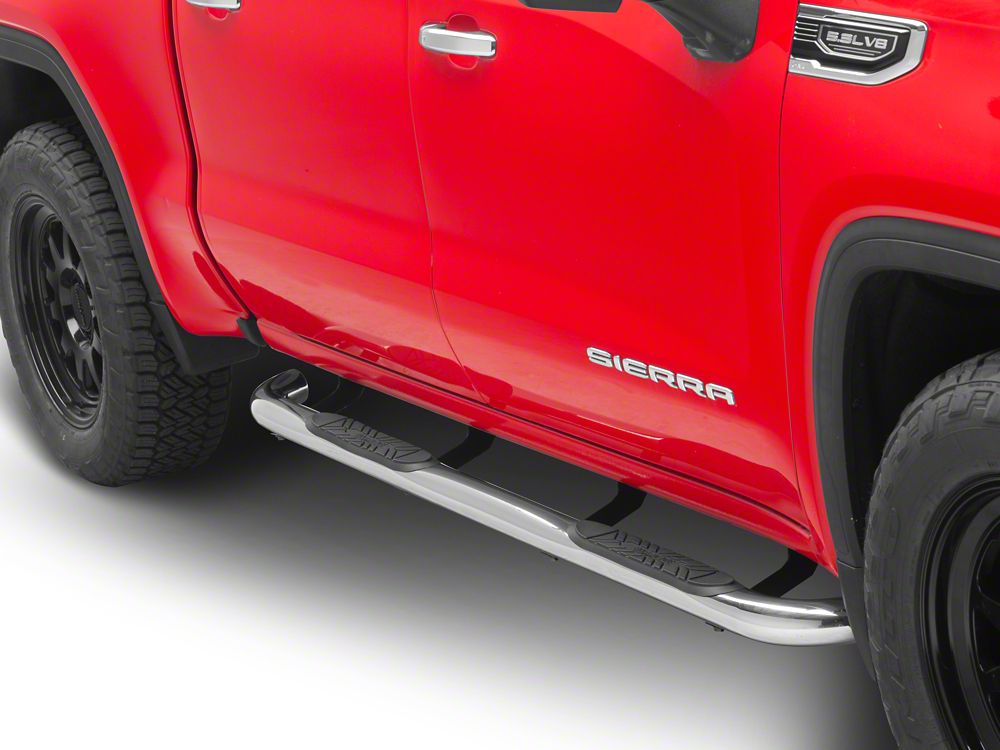 Barricade 3-Inch Side Step Bars; Stainless Steel (19-25 Sierra 1500 Crew Cab)