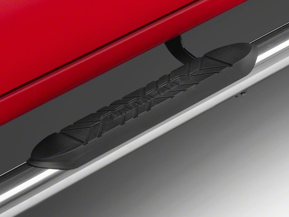 Barricade E-Series Oval Straight Side Step Bars; Stainless Steel (19-25 Sierra 1500 Crew Cab)