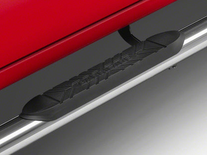 Barricade E-Series Oval Straight Side Step Bars; Stainless Steel (19-25 Sierra 1500 Crew Cab)