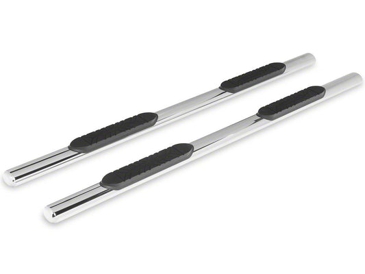 Barricade E-Series Oval Straight Side Step Bars; Stainless Steel (19-25 Sierra 1500 Crew Cab)