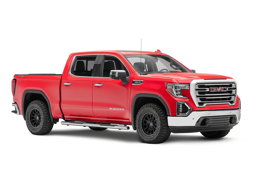 Barricade E-Series Oval Straight Side Step Bars; Stainless Steel (19-25 Sierra 1500 Crew Cab)