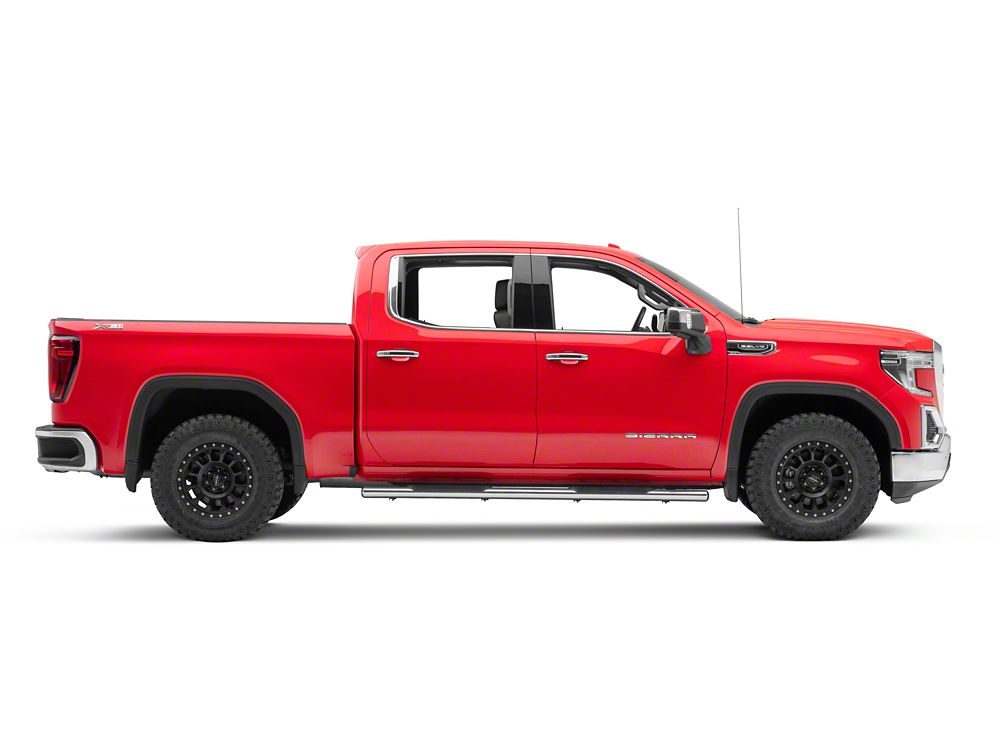 Barricade E-Series Oval Straight Side Step Bars; Stainless Steel (19-25 Sierra 1500 Crew Cab)