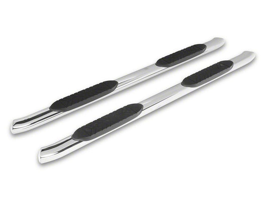 Barricade E-Series 5-Inch Oval Bent End Side Step Bars; Stainless Steel (19-25 Sierra 1500 Crew Cab)