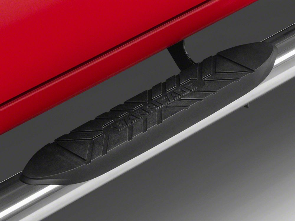 Barricade E-Series 5-Inch Oval Straight Side Step Bars; Stainless Steel (19-25 Sierra 1500 Crew Cab)