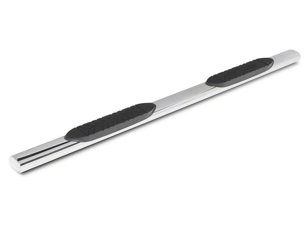 Barricade E-Series 5-Inch Oval Straight Side Step Bars; Stainless Steel (19-25 Sierra 1500 Crew Cab)