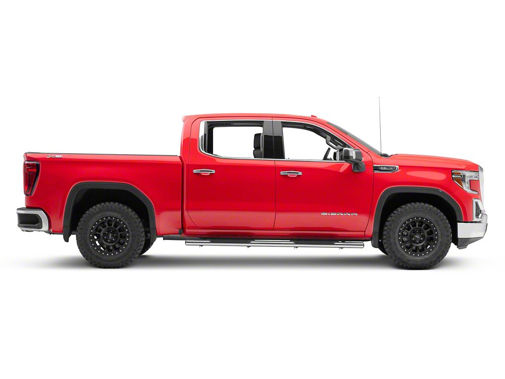 Barricade E-Series 5-Inch Oval Straight Side Step Bars; Stainless Steel (19-25 Sierra 1500 Crew Cab)