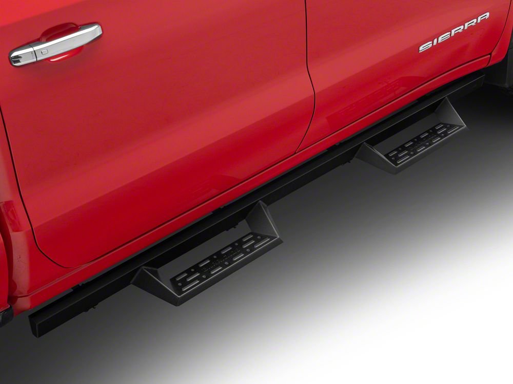 Barricade Canyon Drop Steps; Textured Black (19-25 Sierra 1500 Crew Ca ...