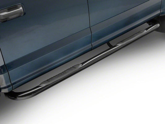 Barricade 3-Inch 90 Degree Bent End Side Step Bars; Black (17-25 F-250 Super Duty SuperCrew)