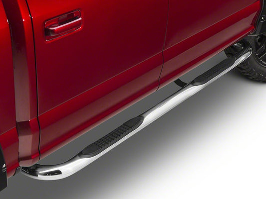 Barricade 3-Inch 90 Degree Bent End Side Step Bars; Stainless Steel (17-25 F-250 Super Duty SuperCrew)