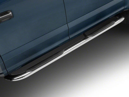 Barricade 4-Inch Oval 90 Degree Bent End Side Step Bars; Stainless Steel (17-25 F-250 Super Duty SuperCrew)
