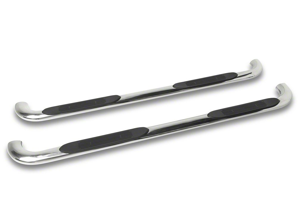 Barricade 4-Inch Oval 90 Degree Bent End Side Step Bars; Stainless Steel (17-25 F-250 Super Duty SuperCrew)