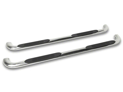 Barricade 4-Inch Oval 90 Degree Bent End Side Step Bars; Stainless Steel (17-25 F-250 Super Duty SuperCrew)