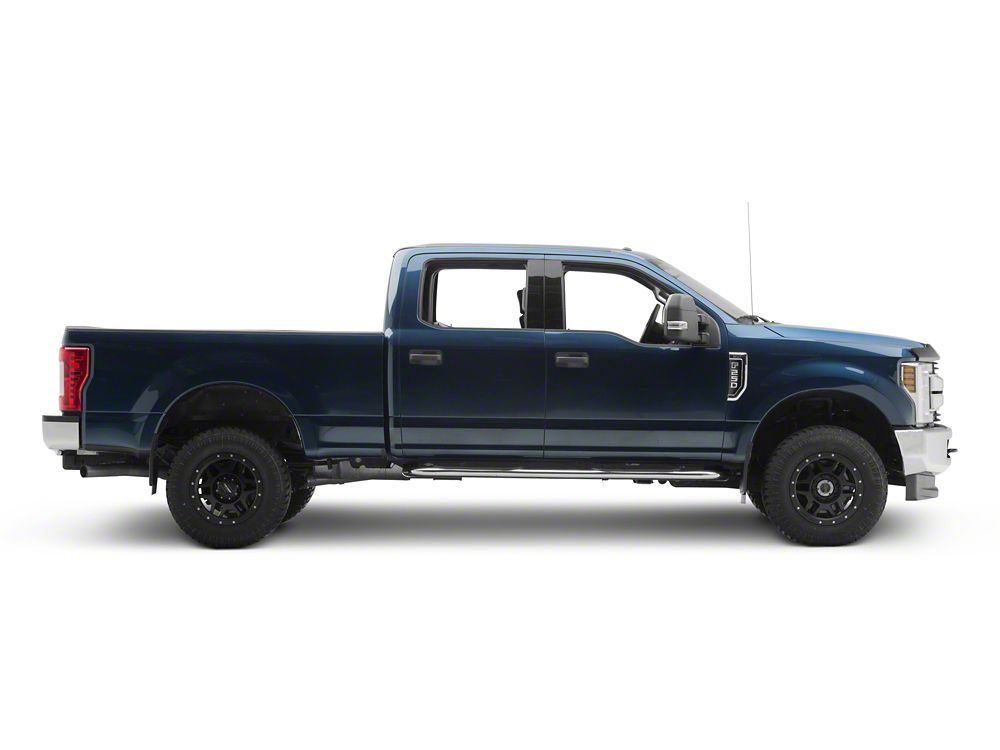 Barricade 4-Inch Oval 90 Degree Bent End Side Step Bars; Stainless Steel (17-25 F-250 Super Duty SuperCrew)
