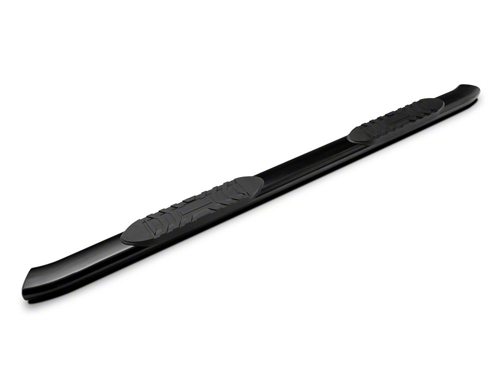 Barricade 5-Inch Oval 60 Degree Bent End Side Step Bars; Black (17-25 F-250 Super Duty SuperCrew)