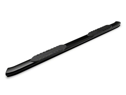 Barricade 5-Inch Oval 60 Degree Bent End Side Step Bars; Black (17-25 F-250 Super Duty SuperCrew)