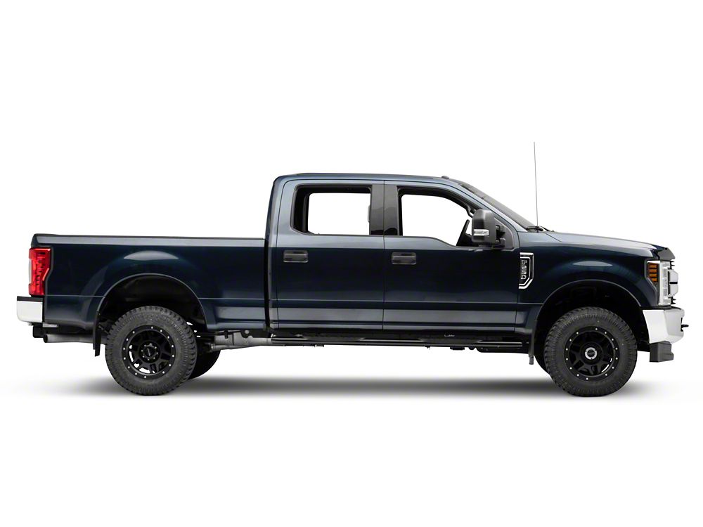 Barricade 5-Inch Oval 60 Degree Bent End Side Step Bars; Black (17-25 F-250 Super Duty SuperCrew)