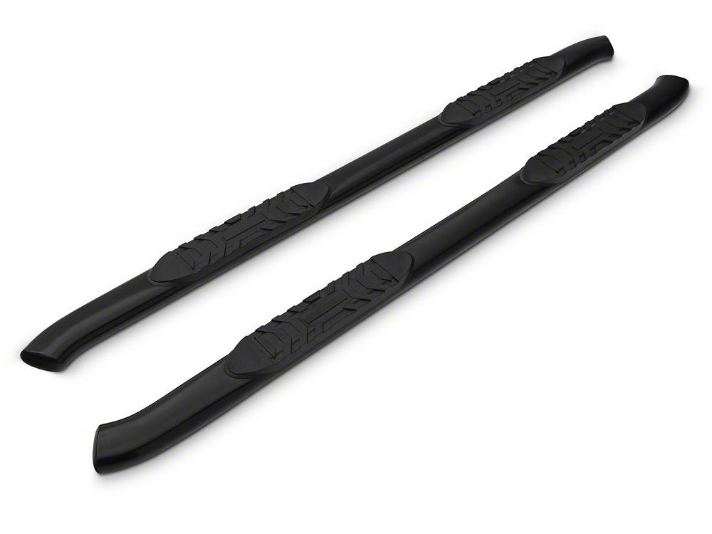 Barricade 5-Inch Oval 60 Degree Bent End Side Step Bars; Black (17-25 F-250 Super Duty SuperCab)