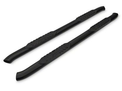 Barricade 5-Inch Oval 60 Degree Bent End Side Step Bars; Black (17-25 F-250 Super Duty SuperCab)