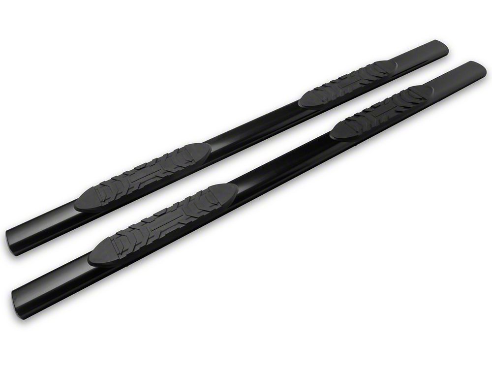 Barricade 5-Inch Oval Straight End Side Step Bars; Black (17-25 F-250 Super Duty SuperCrew)