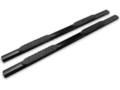 Barricade 5-Inch Oval Straight End Side Step Bars; Black (17-25 F-250 Super Duty SuperCrew)