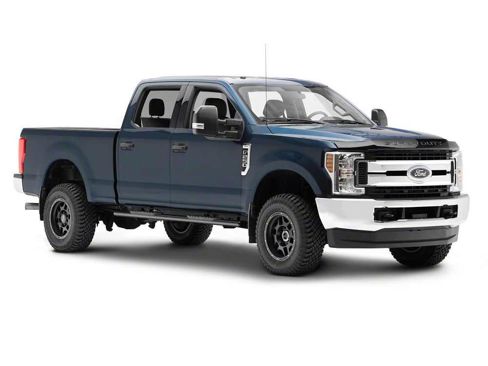 Barricade 5-Inch Oval Straight End Side Step Bars; Black (17-25 F-250 Super Duty SuperCrew)