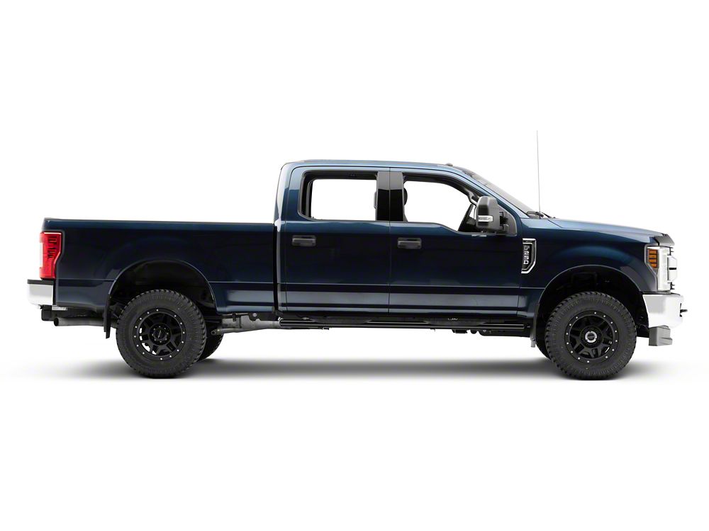 Barricade 5-Inch Oval Straight End Side Step Bars; Black (17-25 F-250 Super Duty SuperCrew)