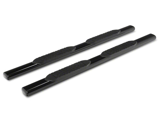 Barricade E-Series 5-Inch Straight End Side Step Bars; Black (17-25 F-250 Super Duty SuperCab)