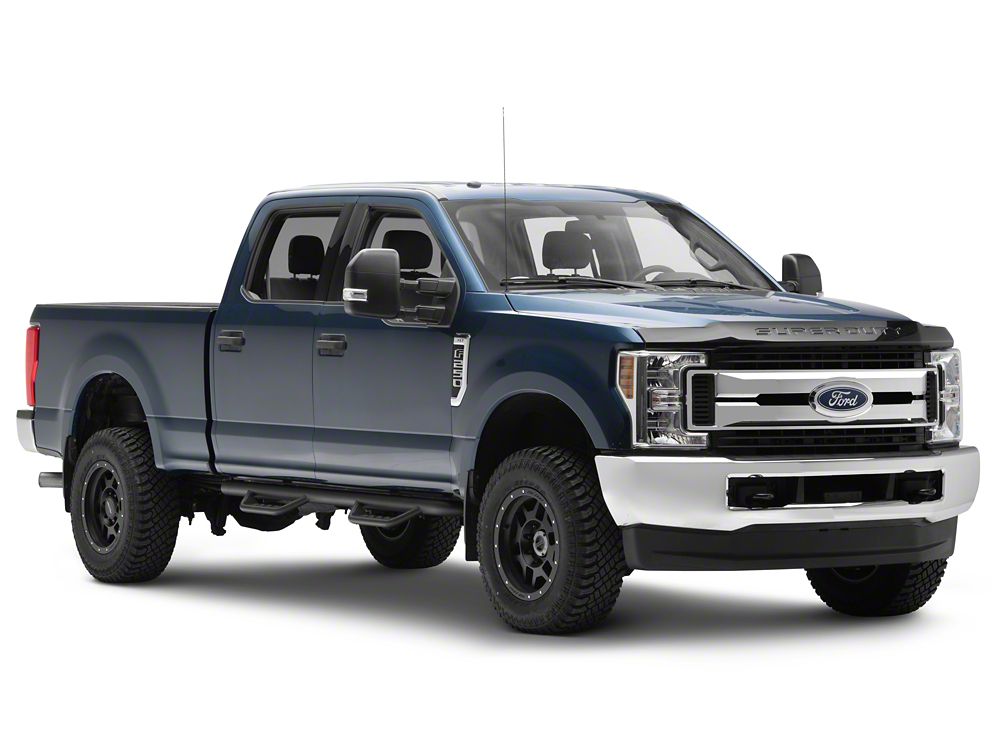Barricade Tubular Drop Steps; Fine Textured Black Finish (17-25 F-250 Super Duty SuperCrew)