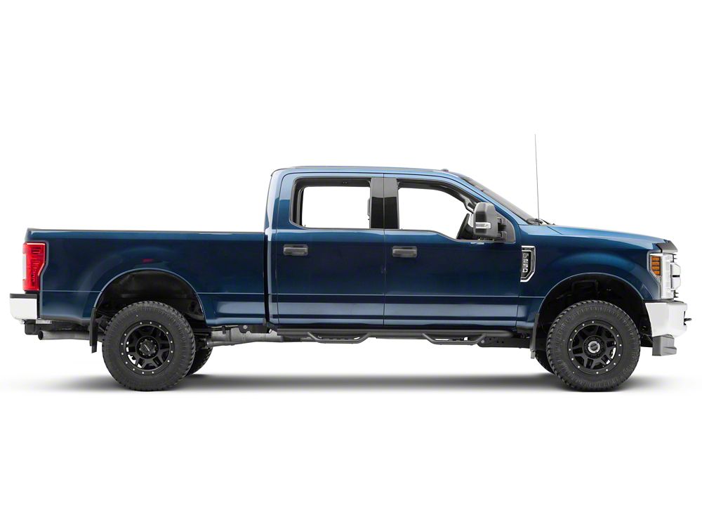 Barricade Tubular Drop Steps; Fine Textured Black Finish (17-25 F-250 Super Duty SuperCrew)