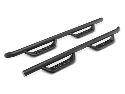 Barricade Tubular Drop Steps; Fine Textured Black Finish (17-25 F-250 Super Duty SuperCab)