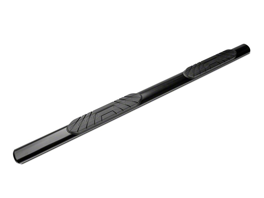 Barricade 4-Inch Oval Straight End Side Step Bars; Rocker Mount; Black (07-19 Sierra 3500 HD Extended/Double Cab)