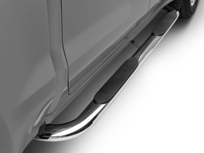 Barricade 4-Inch Oval Bent End Side Step Bars; Stainless Steel (20-25 Sierra 3500 HD Crew Cab)