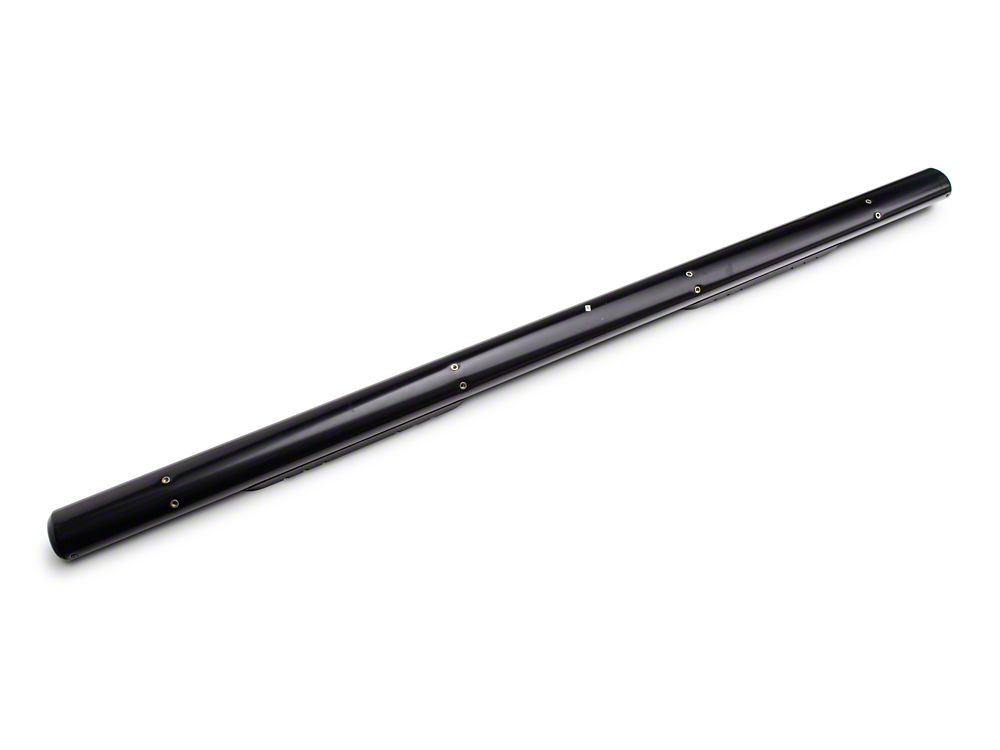Barricade 4-Inch Oval Straight End Side Step Bars; Black (20-25 Sierra 3500 HD Crew Cab)
