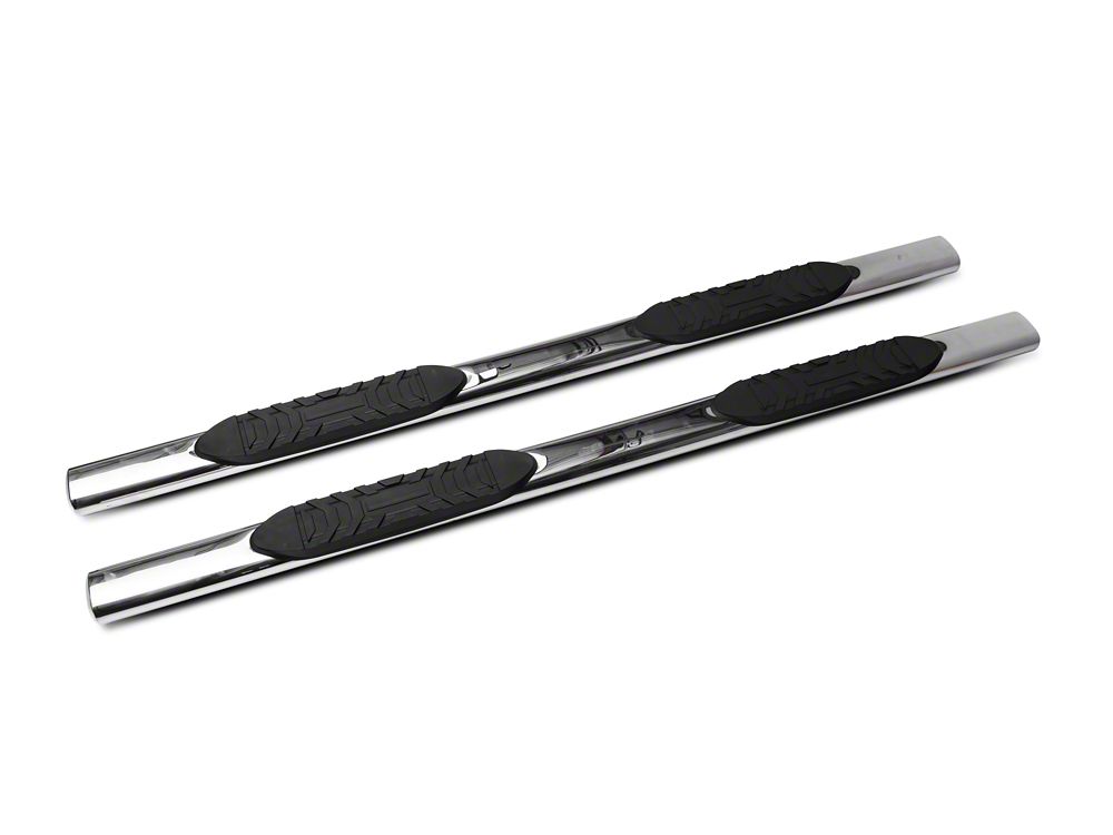 Barricade 5-Inch Oval Side Step Bars; Stainless Steel (20-25 Sierra 3500 HD Crew Cab)