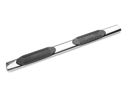 Barricade 5-Inch Oval Straight End Side Step Bars; Stainless Steel (20-25 Sierra 3500 HD Double Cab)