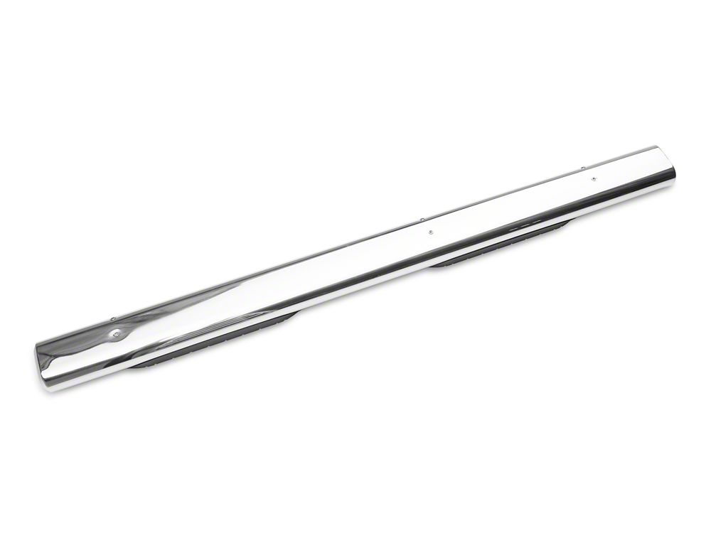 Barricade 5-Inch Oval Straight End Side Step Bars; Stainless Steel (20-25 Sierra 3500 HD Double Cab)