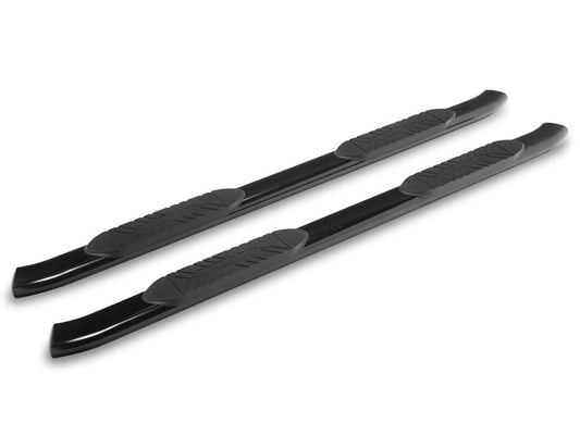 Barricade E-Series 5-Inch Oval Bent End Side Step Bars; Black (20-25 Sierra 3500 HD Crew Cab)