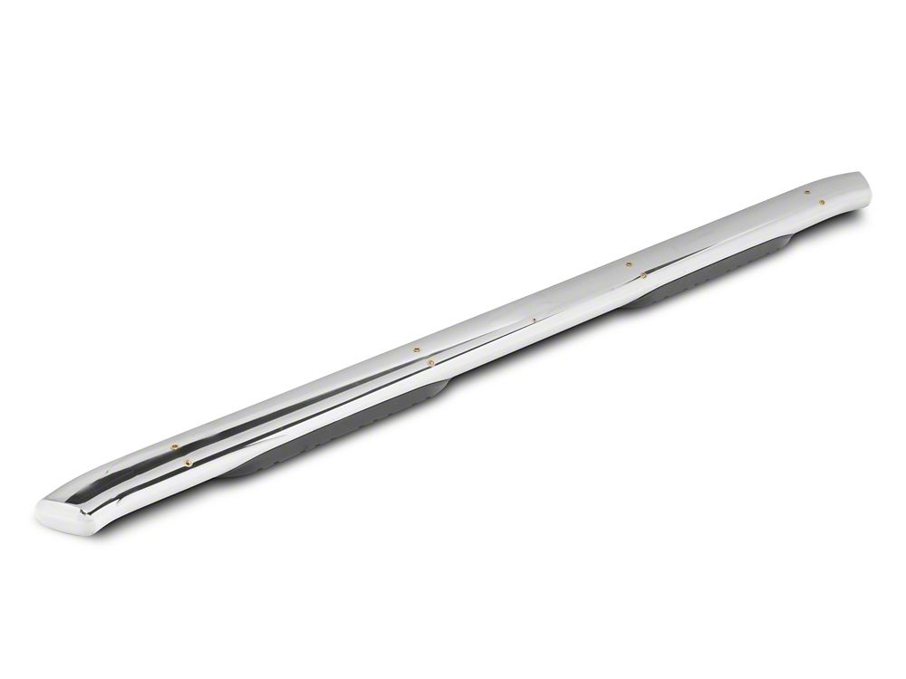 Barricade E-Series 5-Inch Oval Bent End Side Step Bars; Stainless Steel (20-25 Sierra 3500 HD Crew Cab)