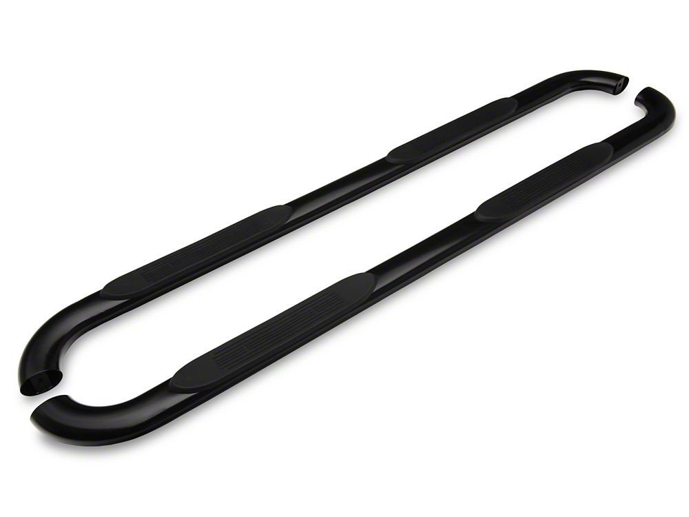 Barricade 4-Inch Oval Bent End Side Step Bars; Black (10-24 RAM 3500 Mega Cab)